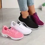 Damen Leichte-Sportschuhe, Atmungsaktive Schnür-Low-Top-Laufschuhe, Lässige Outdoor-Jogging