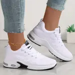 Damen Leichte-Sportschuhe, Atmungsaktive Schnür-Low-Top-Laufschuhe, Lässige Outdoor-Jogging