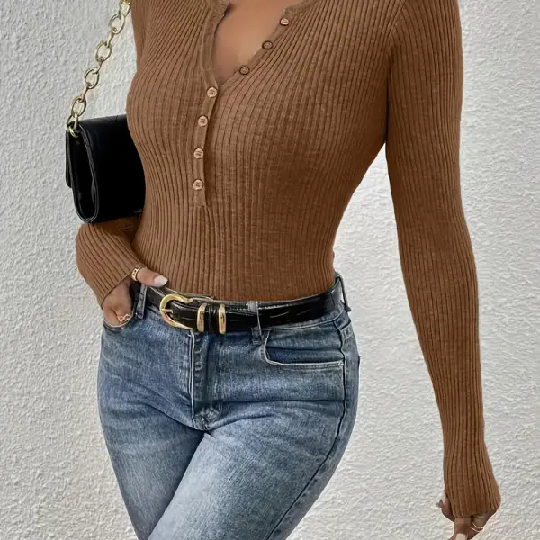 Eleganter Pullover mit V-Ausschnitt Ribbed Sweater, Viskose-Faser, Maschinenwäsche, Langarm, Slim Fit, Herbst-Winter