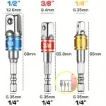 3 Stück Sechskantschaft-Bit, Quadratischer Bohrschrauber, Bit-Satz Mit Farbcodiertem Ring, Schlag-Steckschlüssel-Adapter